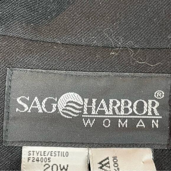 Sag Harbor 90s vintage black wool two button blazer shoulder pads - Picture 4 of 5